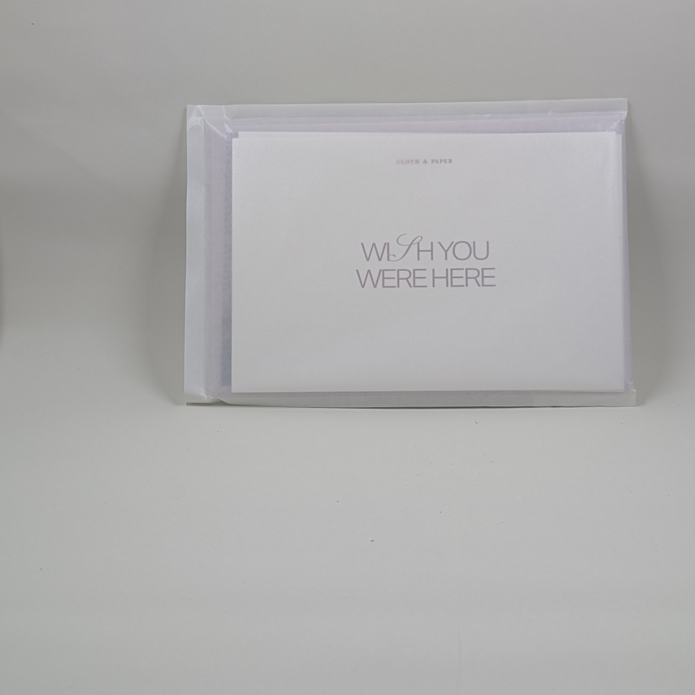 White 'Wish You Were Here' Stationery Set